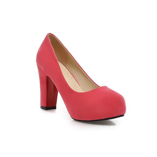 High heel round toe platform women's shoes Red - Shop at LoveMi