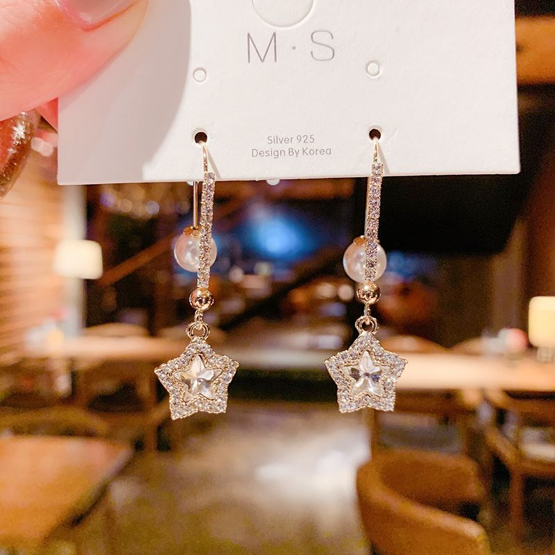 Female S925 Sterling Silver Simple Tassel Stud Earrings