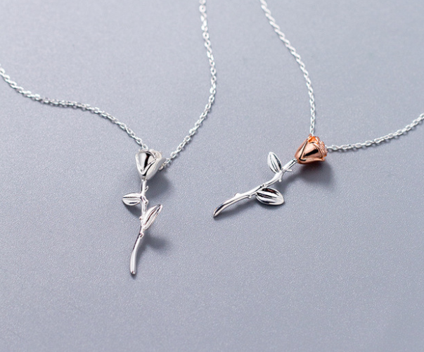 Rose s925 silver necklace