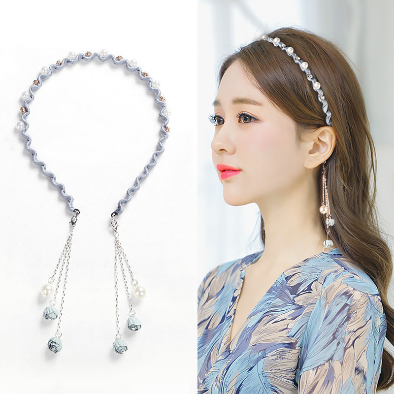 Korea one-piece headband tassel pendant with fake earrings