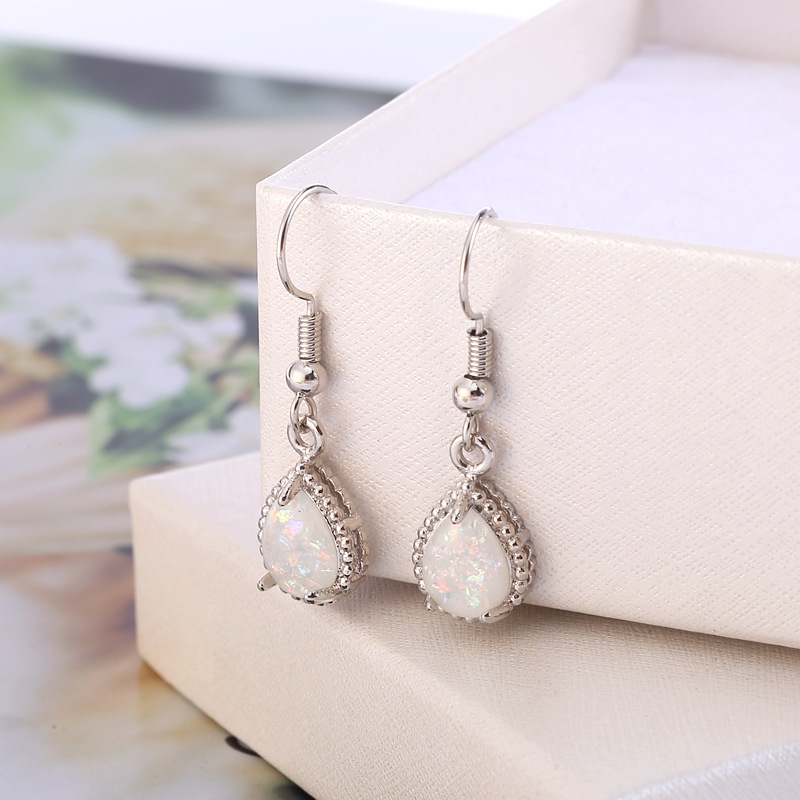 Ladies Fashion Opal Earrings