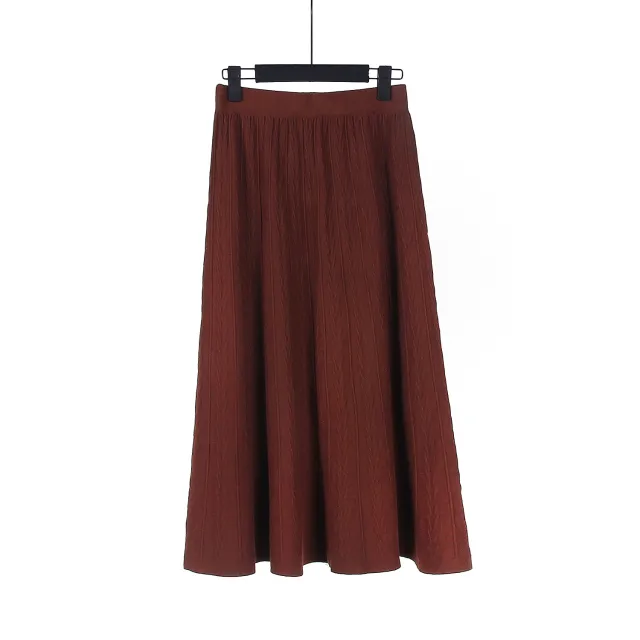 Long skirt knitted sweater dress Coffee - Shop at LoveMi