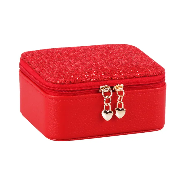 Earrings Earrings Ring Jewelry Box Square Gift Red - Shop at LoveMi