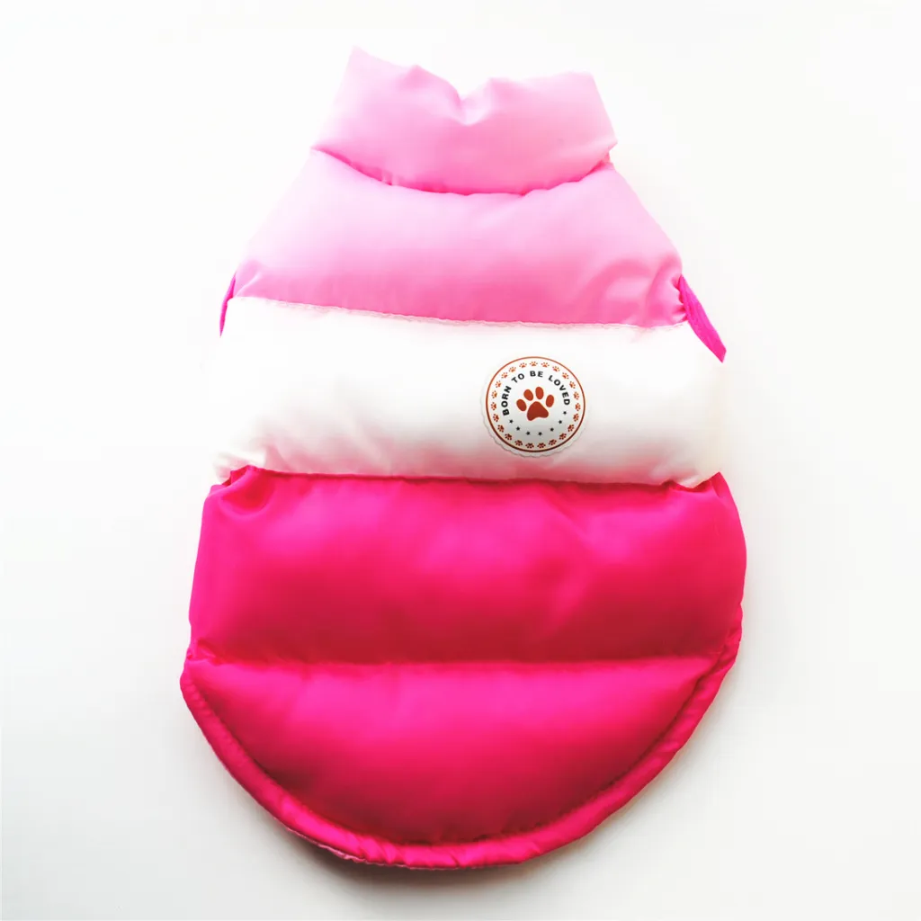 Winter dog color matching padded jacket - Pink