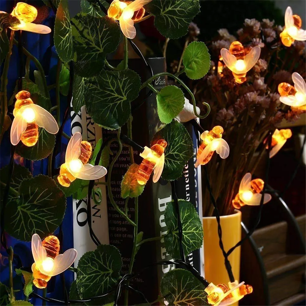 Solar string lights bee decorative lights – image 5