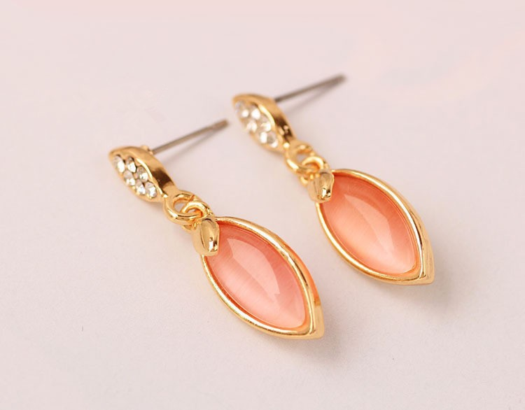Simple opal boutique earrings High-end gift box