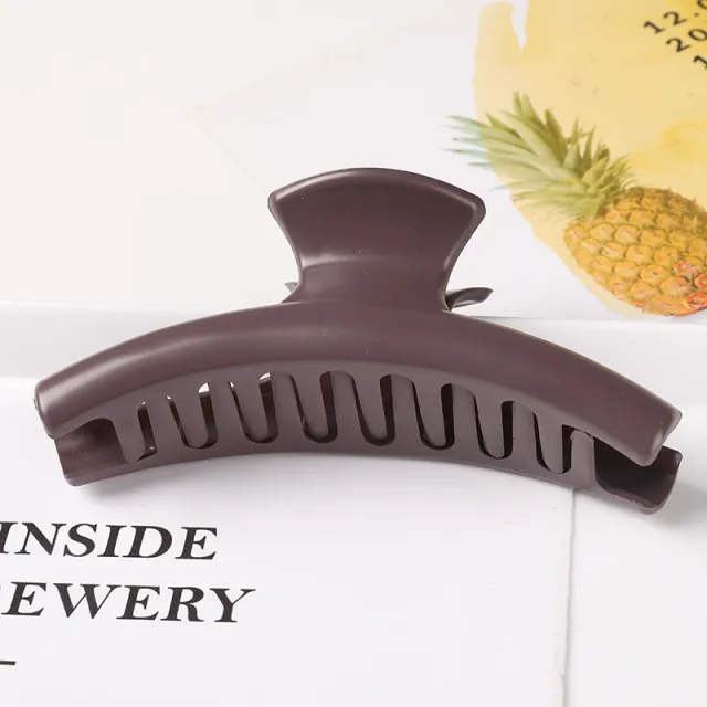 New Claw Clip For Women Tough Colorful Plastic Hair Claws Large Size Hair Clamps Hair Accessories Dark Brown - Shop at LoveMi