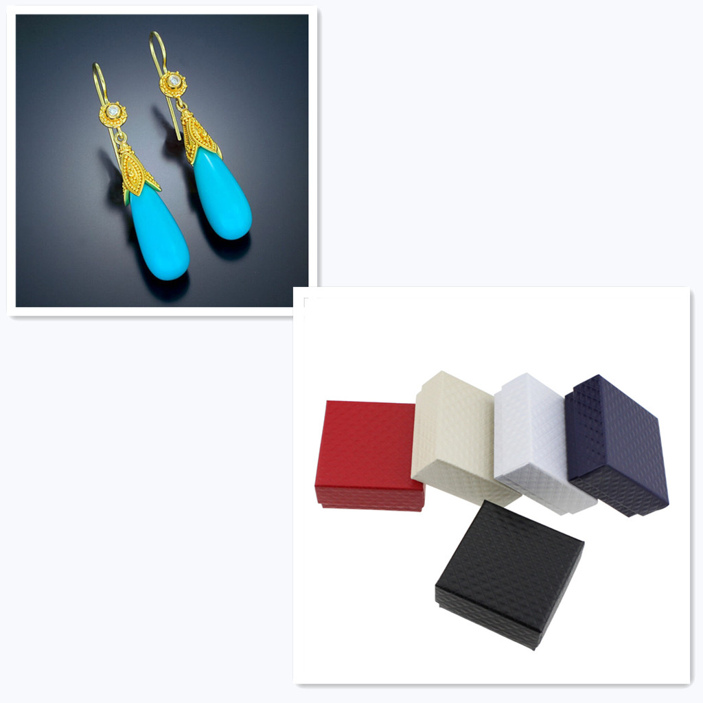 Drop-shaped gemstone earrings