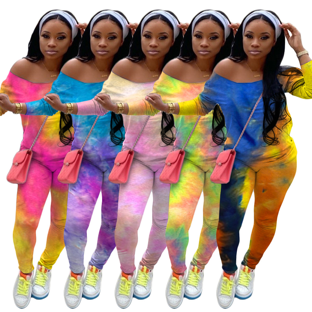 Tie-dye color women's casual suit