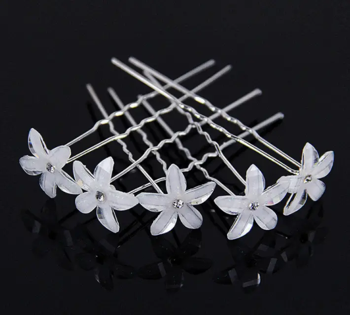 Acrylic five petal diamond flower fork