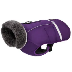 Reflective warm clothing for big dog - Purple - View 1