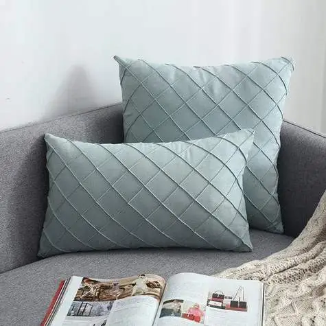 Suede cushion cover Grey Green - Shop at LoveMi