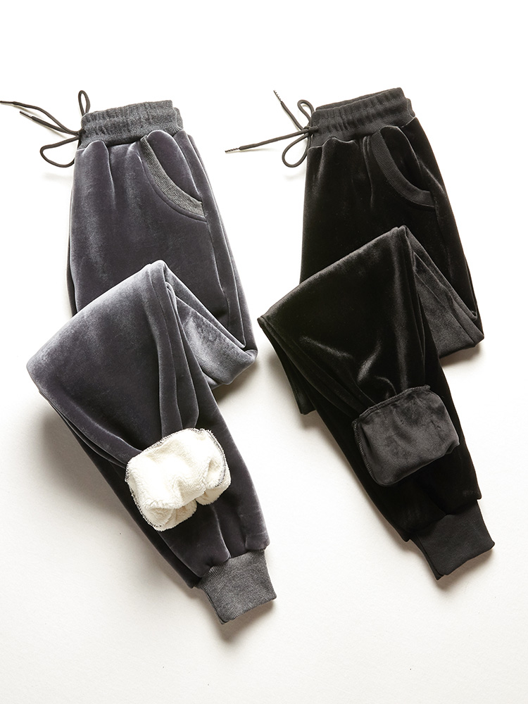 Plush padded lamb velvet sweatpants
