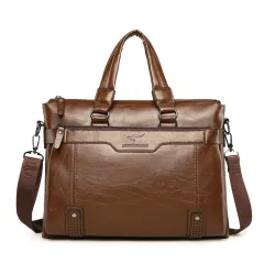 Men's handbag shoulder business computer bag - Khaki - View 1