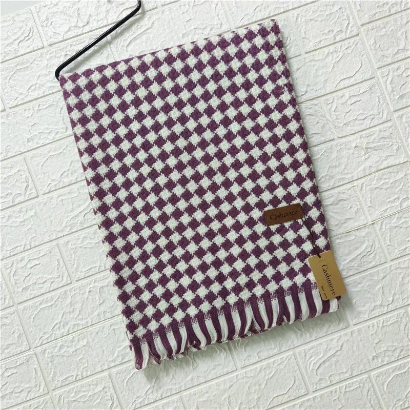Imitation cashmere houndstooth scarf - 4 Lattice