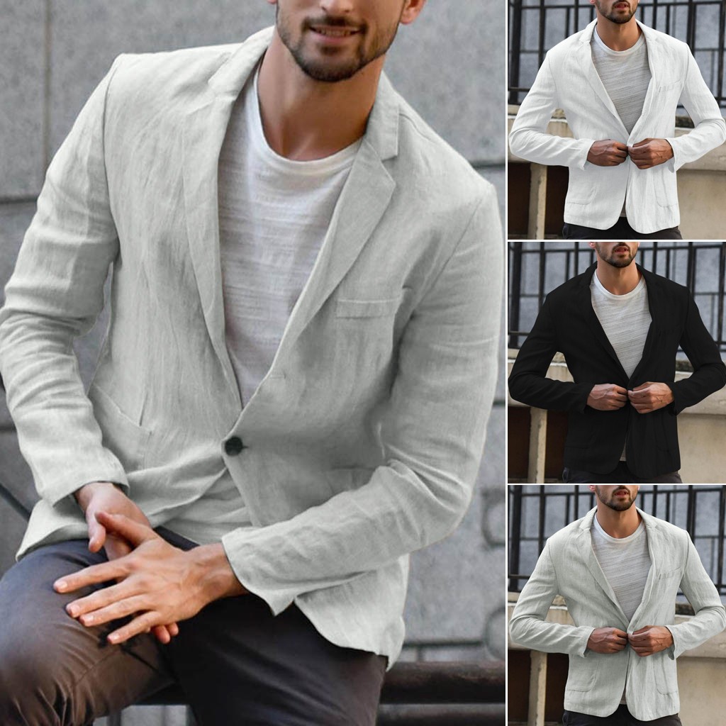 Linen Cotton Casual Blazer - Image 1 of 9