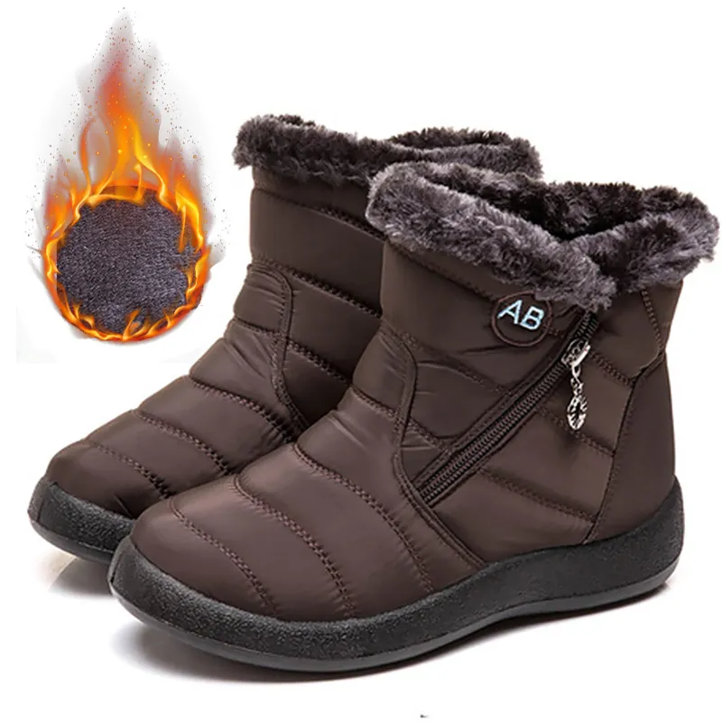 Padded ankle boots - Brown