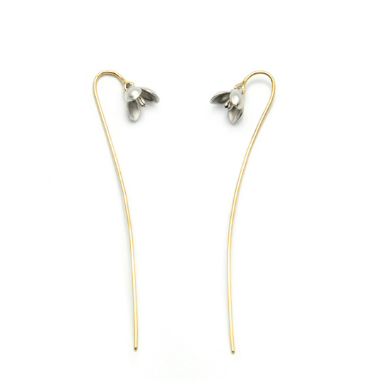 Magnolia gold-plated sterling silver earrings