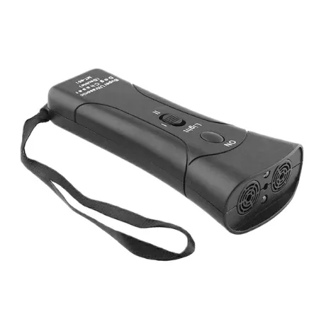 Multi-function Ultrasonic Dog Aggressive Pet Training Flashlight - Black