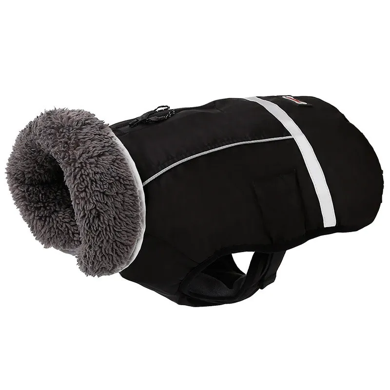 Reflective warm clothing for big dog - Black