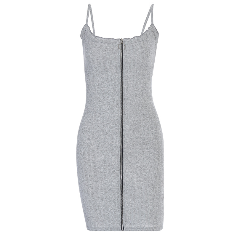 Ladies sexy halter zipper suspender dress