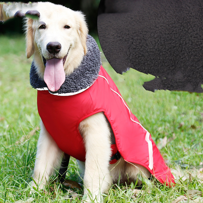 Светоотражающая теплая одежда для большой собаки.