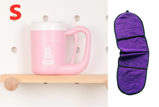 Pet Cat Dog Foot Clean Cup Cleaning Tool Silicone Washing Brush Paw Washer Pink And Purple - Shop at LoveMi