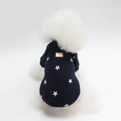 Pet Clothes Autumn And Winter Five-pointed Star Sweater - Navy Blue - View 1