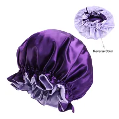 Double color lace night hat - Purple - View 1