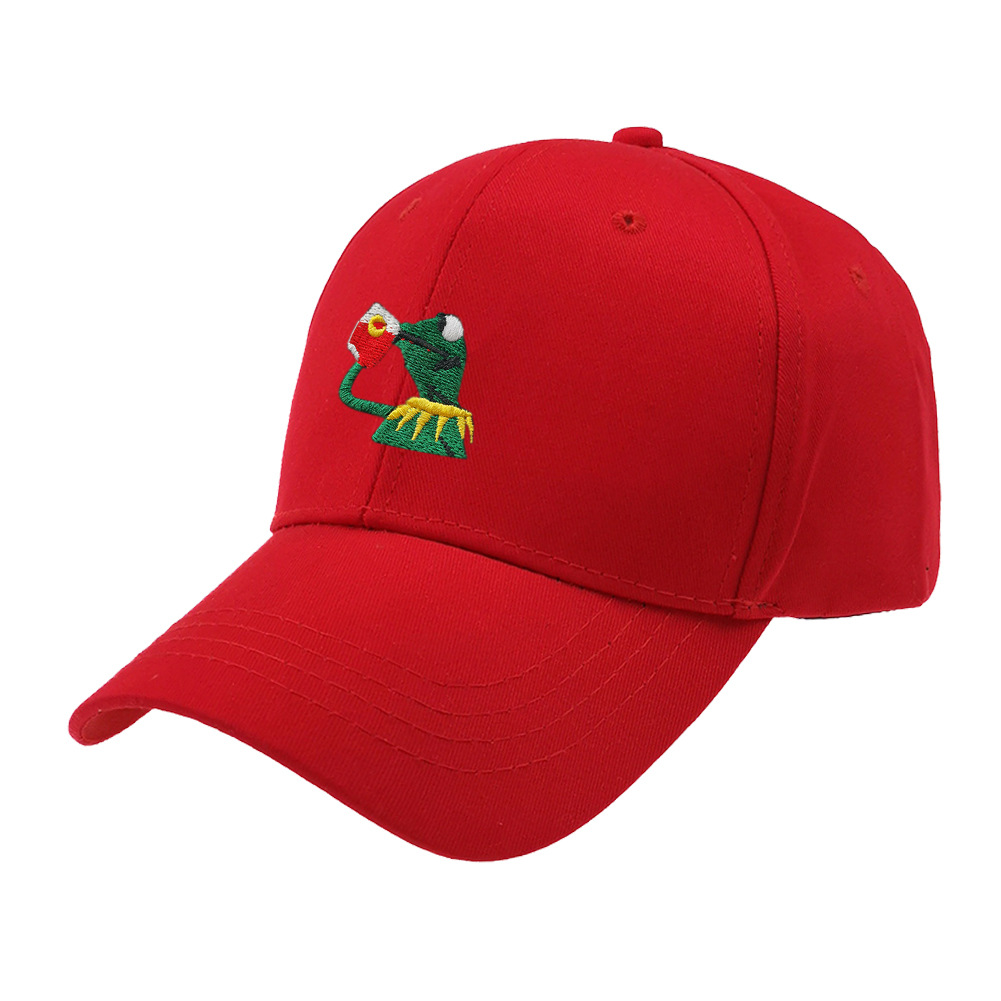 Frog Drinking Tea Embroidery Baseball