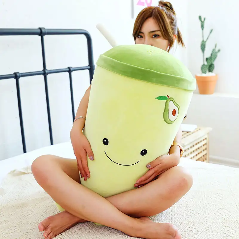 Fruit milk tea cup cute pillow