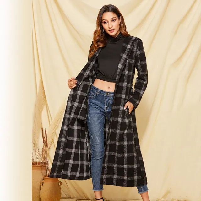 Ladies woolen coat autumn and winter coat Black - Shop at LoveMi