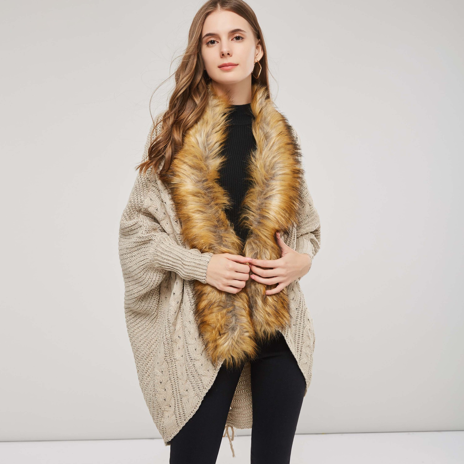 New loose knitted cardigan temperament sweater coat