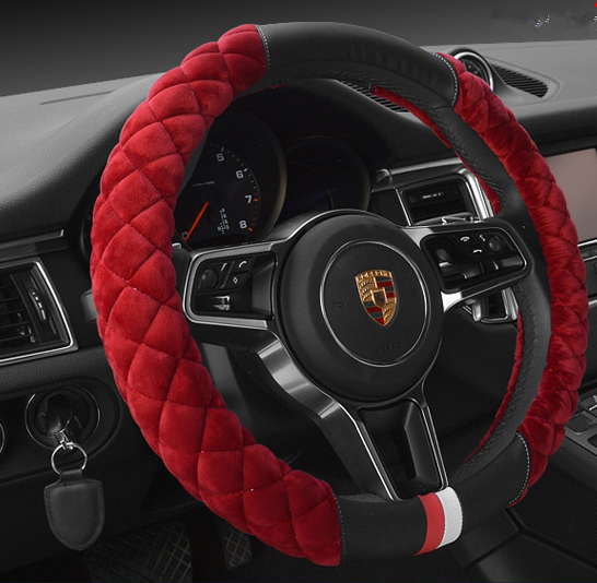 Universal Car Steering Wheel Cover Winter Decoration Cute 38cm Plush Footprint Auto Automobile Vehicle Steering Wheel Protector — foto 6