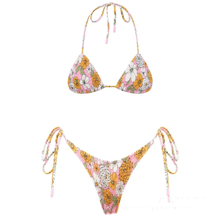 12 color printed double-sided digital swimsuit - Yellow