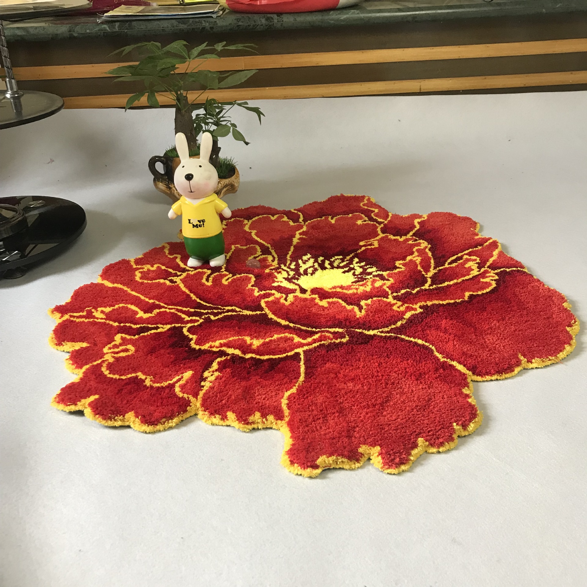 Tapis Rond Fleurs Tressé PEONY