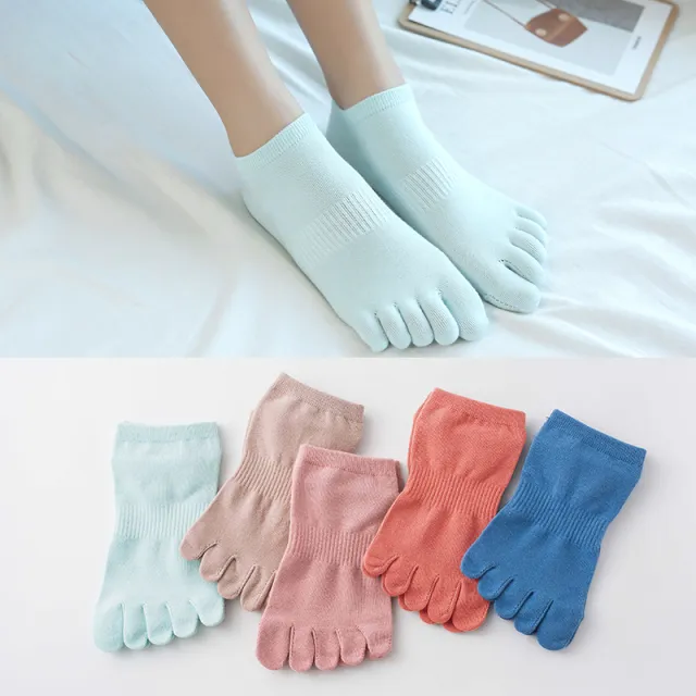 Ladies mid tube cotton five finger socks 7Color One Size - Shop at LoveMi