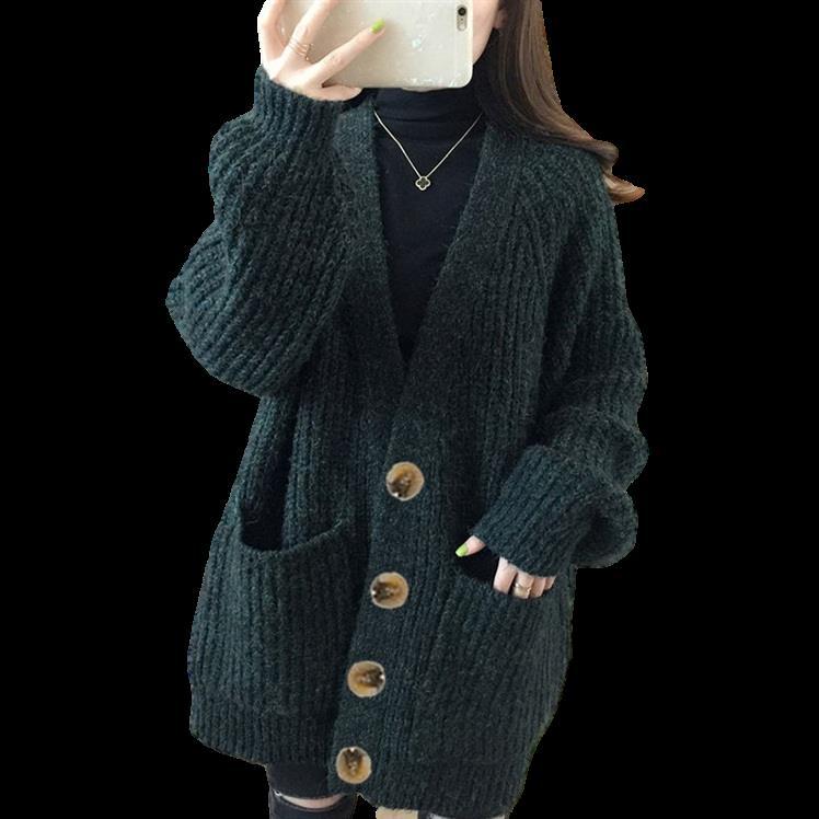 Fashion casual long loose cardigan sweater coat