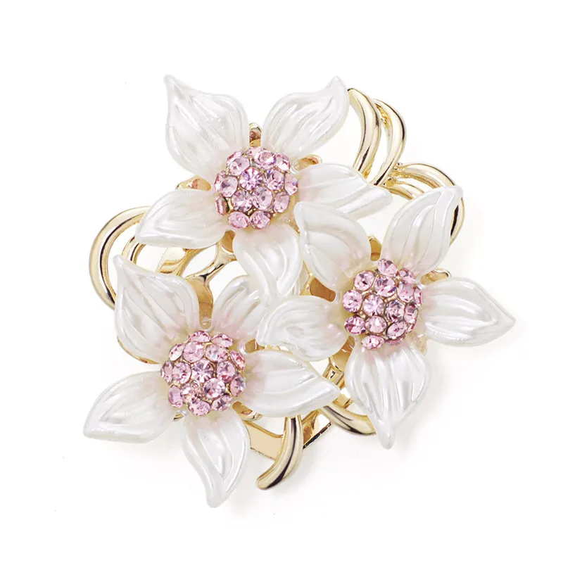 Diamond opal brooch - White