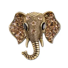 Animal alloy diamond brooch - Copper - View 1