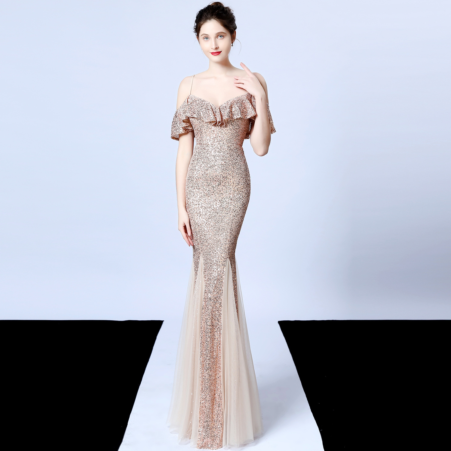 Sequin Fishtail Evening Dress, picture 11 of 12