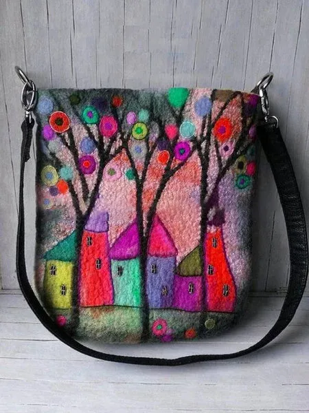 Christmas print crossbody bag Pink - Shop at LoveMi