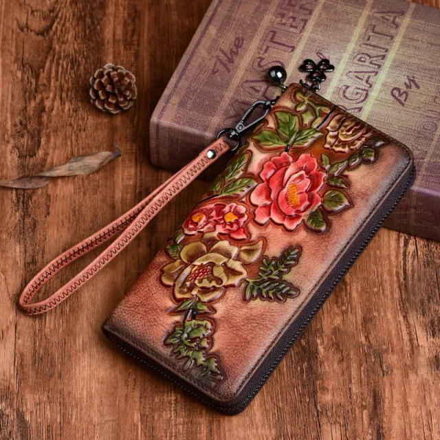 Vintage ladies wallets hand polished and embossed Red - Shop at LoveMi