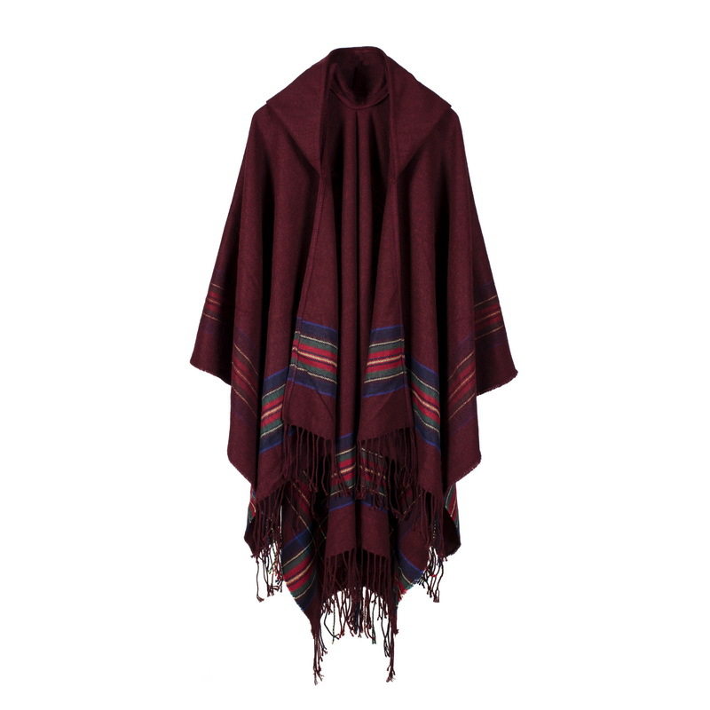 Keep warm by adding a stylish hooded cape