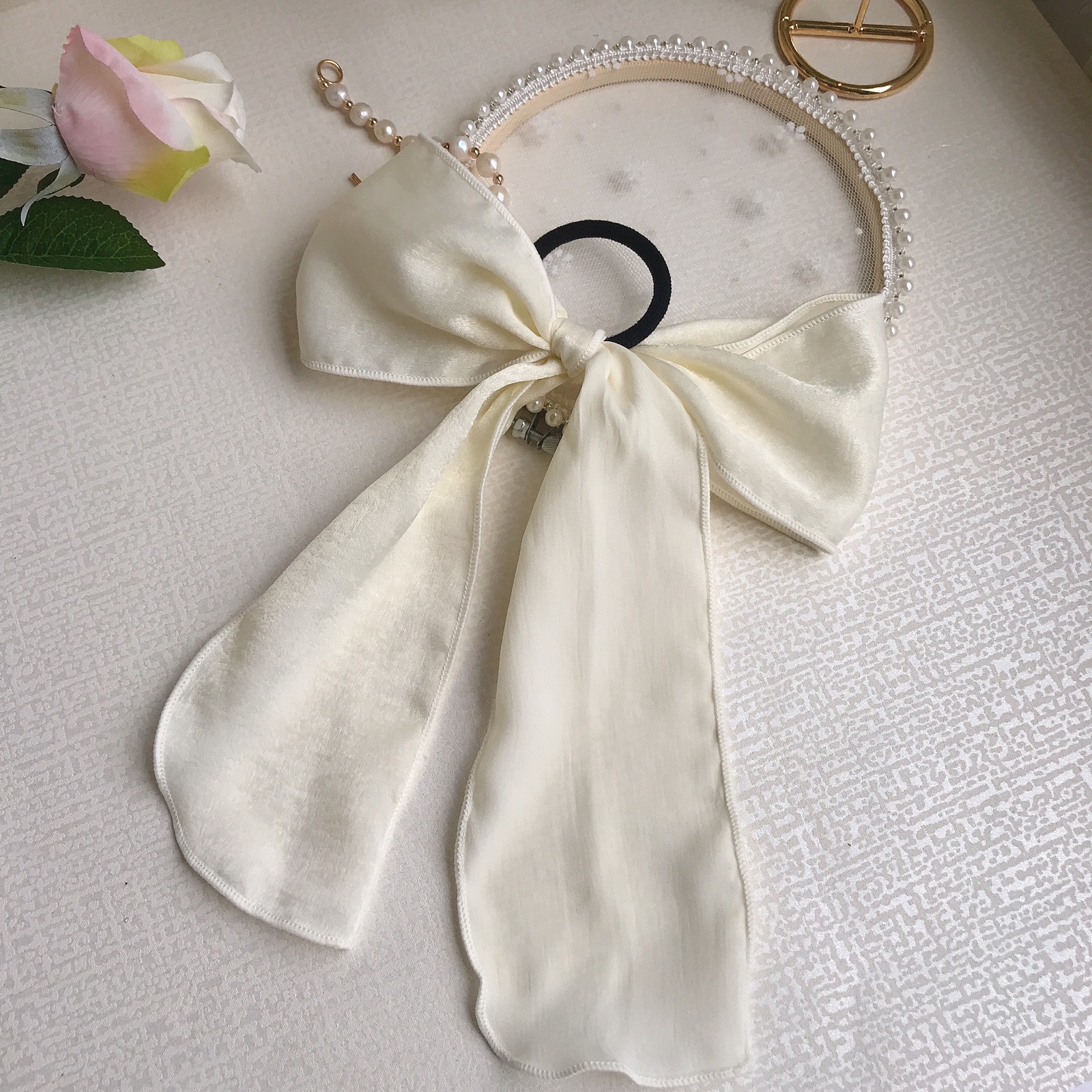 Beige Hair Tie