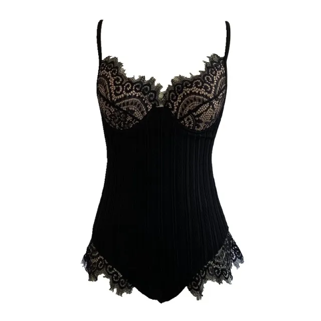 One piece lace swimsuit Black - Shop at LoveMi