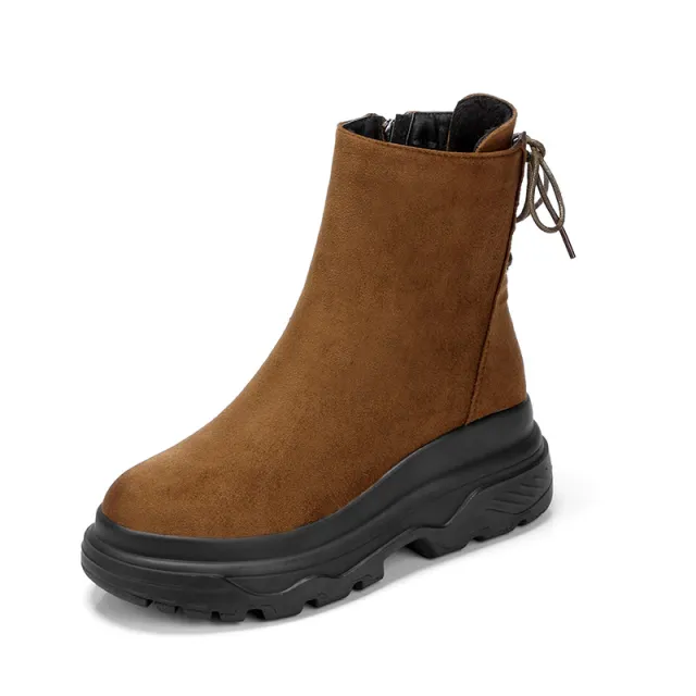 Platform rear lace up Martin boots Brown - Shop at LoveMi