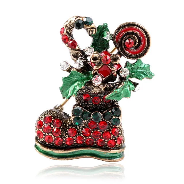 Creative cute cartoon popular Christmas shoe brooch Color - Shop at LoveMi