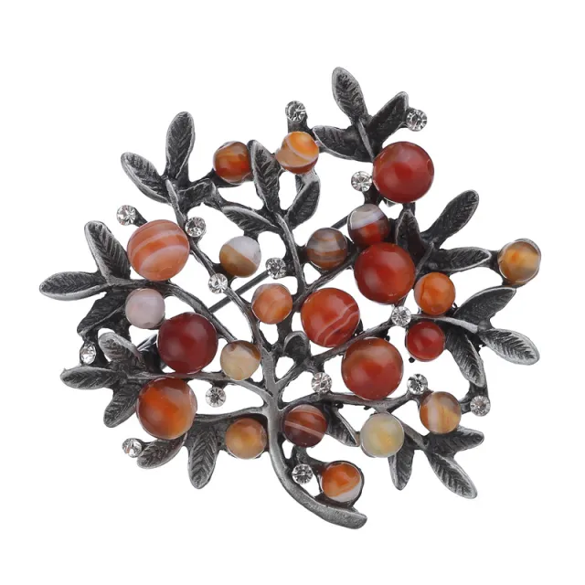 Fashion natural gemstone female pin buckle Red - Shop at LoveMi