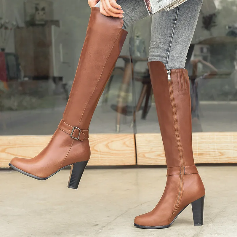 All-match tall boots - Brown